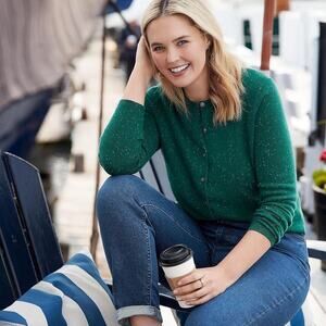 NEW Lands End Cashmere Cardigan Sz L